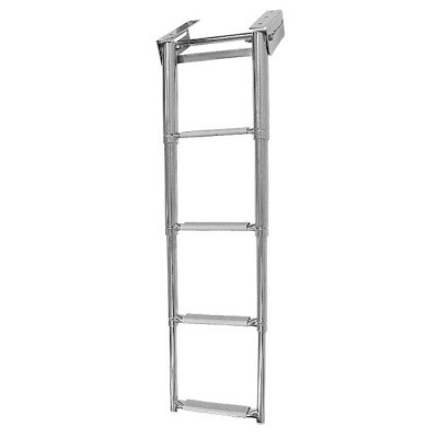 Трап телескопический 4 ступени выдвижной серая ступень | BuMMart.ru