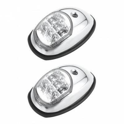 Огни бортовые светодиодные 95х60 мм, нерж. сталь, черная прокладка | BuMMart.ru