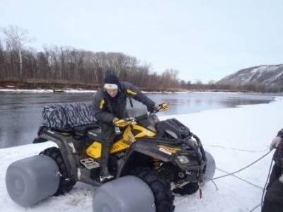 Надувные поплавки D65х50см заменяют плот для квадроцикла. баллоны для переправы квадроцикла Очень удобный, комфортный, а главное, быстрый способ переправы через водоем квадроцикл. Для экспедиций и дальних походов незаменимая и очень удобная вещь. Усоверше