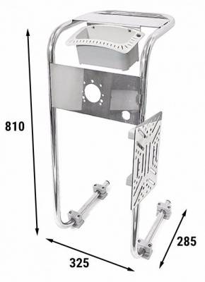 Стойка рулевая 25 мм из нерж.стали с органайзером | BuMMart.ru