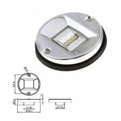 Огонь кормовой светодиодный, хромированный круглый корпус | BuMMart.ru