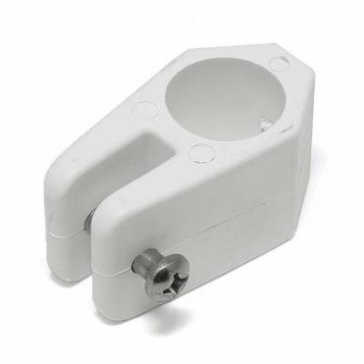 Кроншт скольз с фикс болтом под трубу 22мм бел