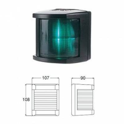 Огонь бортовой зеленый 108х107х90 мм черный корпус | BuMMart.ru