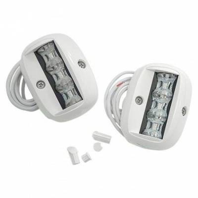 Огни бортовые светодиодные 90х65 мм, белый корпус | BuMMart.ru